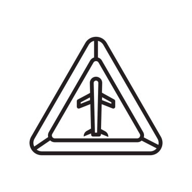 Havaalanı simge vektör işareti ve beyaz arka plan üzerinde Havaalanı logo kavramı izole sembolü