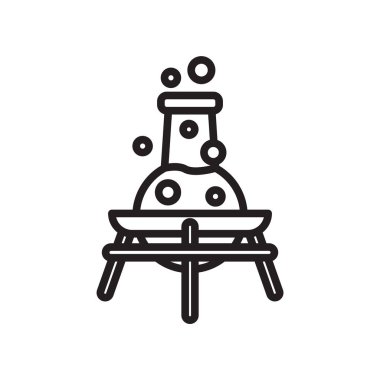 Şişesi simge vektör izole beyaz arka plan, Flask işareti, lin