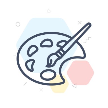 Palet simge vektör işareti ve beyaz arkasında izole sembolü boya