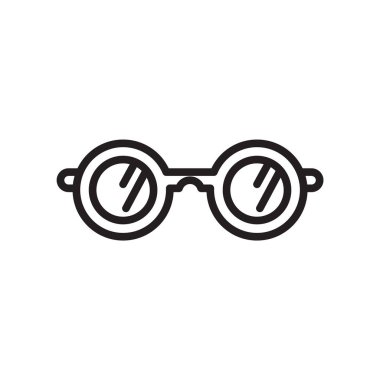 Gözlük gözlük simge vektör, beyaz arka plan üzerinde izole işareti ,