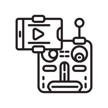 Beyaz arka plan üzerinde uzaktan izole uzaktan kumanda simge vektör 