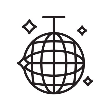 Beyaz arka plan üzerinde disko topu izole disko topu simge vektör 