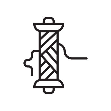 İş parçacığı simgesi vektör işareti ve beyaz arka plan üzerinde iş parçacığı logo kavramı izole sembolü