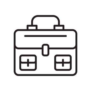 Bavul simge vektör işareti ve beyaz arka plan üzerinde bavul logo kavramı izole sembolü