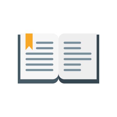 Açık kitap simge vektör işareti ve üzerinde beyaz backgrou izole sembolü