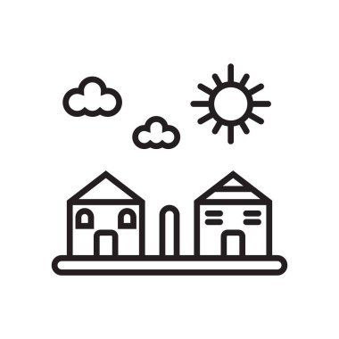 House simge vektör işareti ve beyaz arka plan üzerinde ev logo kavramı izole sembolü