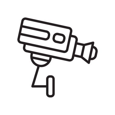 Beyaz arka plan üzerinde Securi izole güvenlik kamera simge vektör