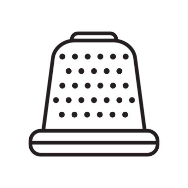 Yüksük simge vektör işareti ve beyaz arka plan üzerinde yüksük logo kavramı izole sembolü