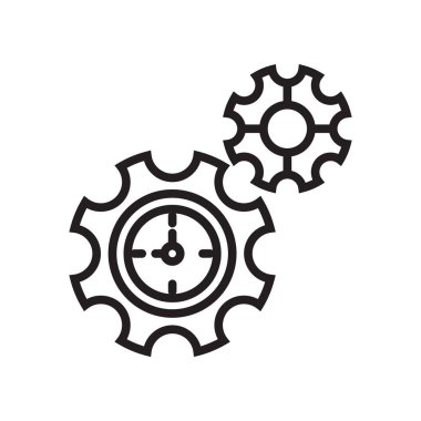 Ayarları simgesi vektör işareti ve beyaz arka plan üzerinde ayarları logo kavramı izole sembolü