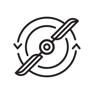 Beyaz arka plan üzerinde pervane sı izole pervane simge vektör