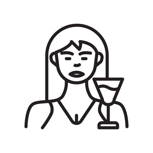 Vecteur icône femme isolé sur fond blanc, Panneau femme, lin — Image vectorielle