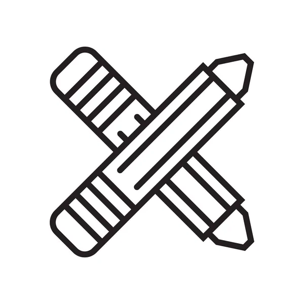 Crayones icono signo vectorial y símbolo aislado sobre fondo blanco, concepto de logotipo de crayones — Vector de stock