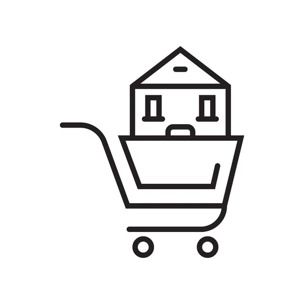 Shopping pictogram vector teken en symbool geïsoleerd op een witte achtergrond, Shopping logo concept — Stockvector