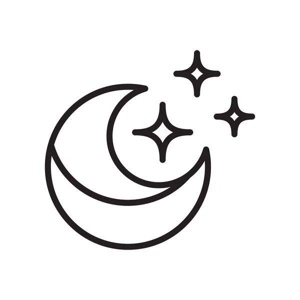 Sinal vetor ícone da lua e símbolo isolado no fundo branco, M — Vetor de Stock
