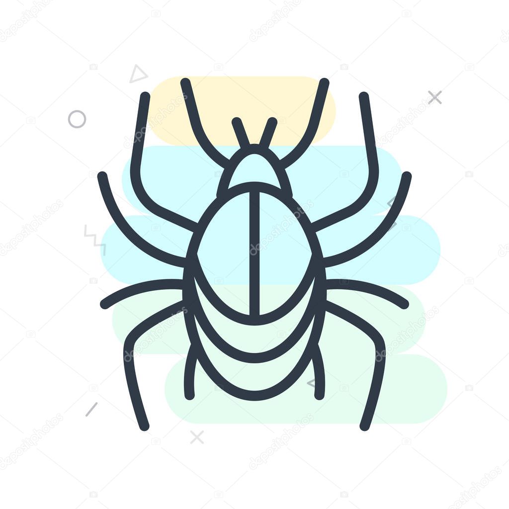 Beetle icon vector sign and symbol isolated on white background,