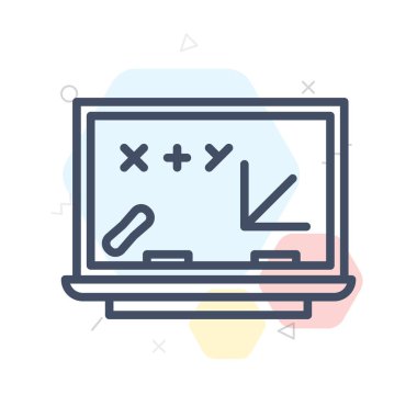 Blackboard simge vektör işareti ve üzerinde beyaz backgro izole sembolü