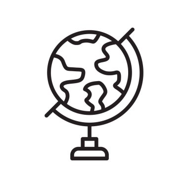 Toprak küre simge vektör işareti ve üzerinde beyaz backgr izole sembolü