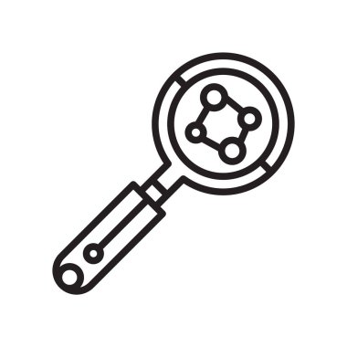 Büyüteç simgesini vektör izole beyaz arka plan, Büyüteç işareti, lin