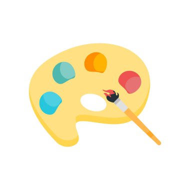 Palet simge vektör işareti ve beyaz arkasında izole sembolü boya