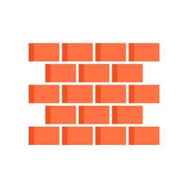 Tuğla duvar simge vektör işareti ve üzerinde beyaz backgro izole sembolü