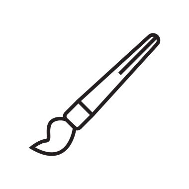 Boya fırça simge vektör işareti ve beyaz arka plan üzerinde boya fırçası logo kavramı izole sembolü