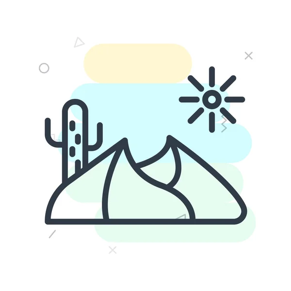 Icône du désert signe vectoriel et symbole isolé sur fond blanc , — Image vectorielle