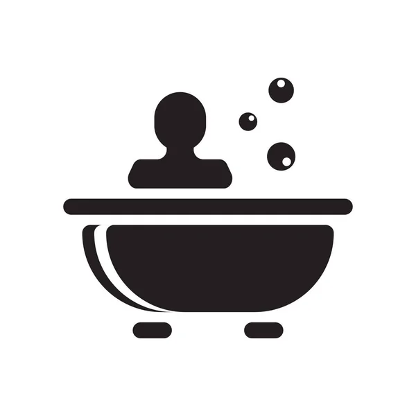 Icona del bagno segno vettoriale e simbolo isolato su sfondo bianco, B — Vettoriale Stock