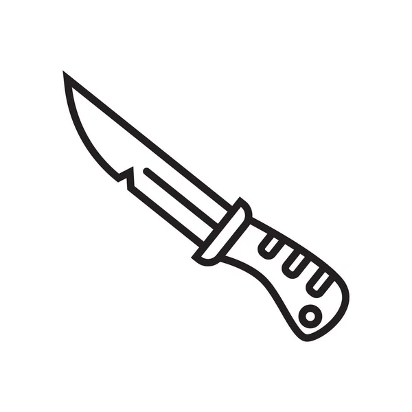 Icono del cuchillo signo vectorial y símbolo aislado sobre fondo blanco, concepto de logotipo del cuchillo — Vector de stock