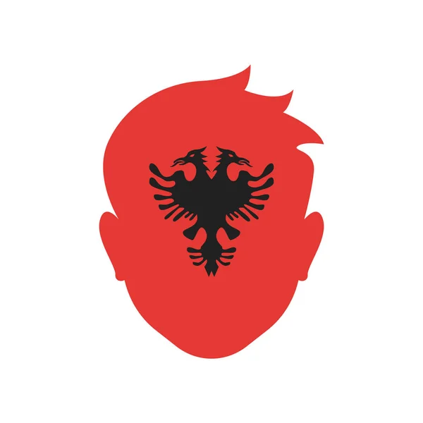 Albanien Symbol Vektorzeichen und Symbol isoliert auf weißem Hintergrund — Stockvektor