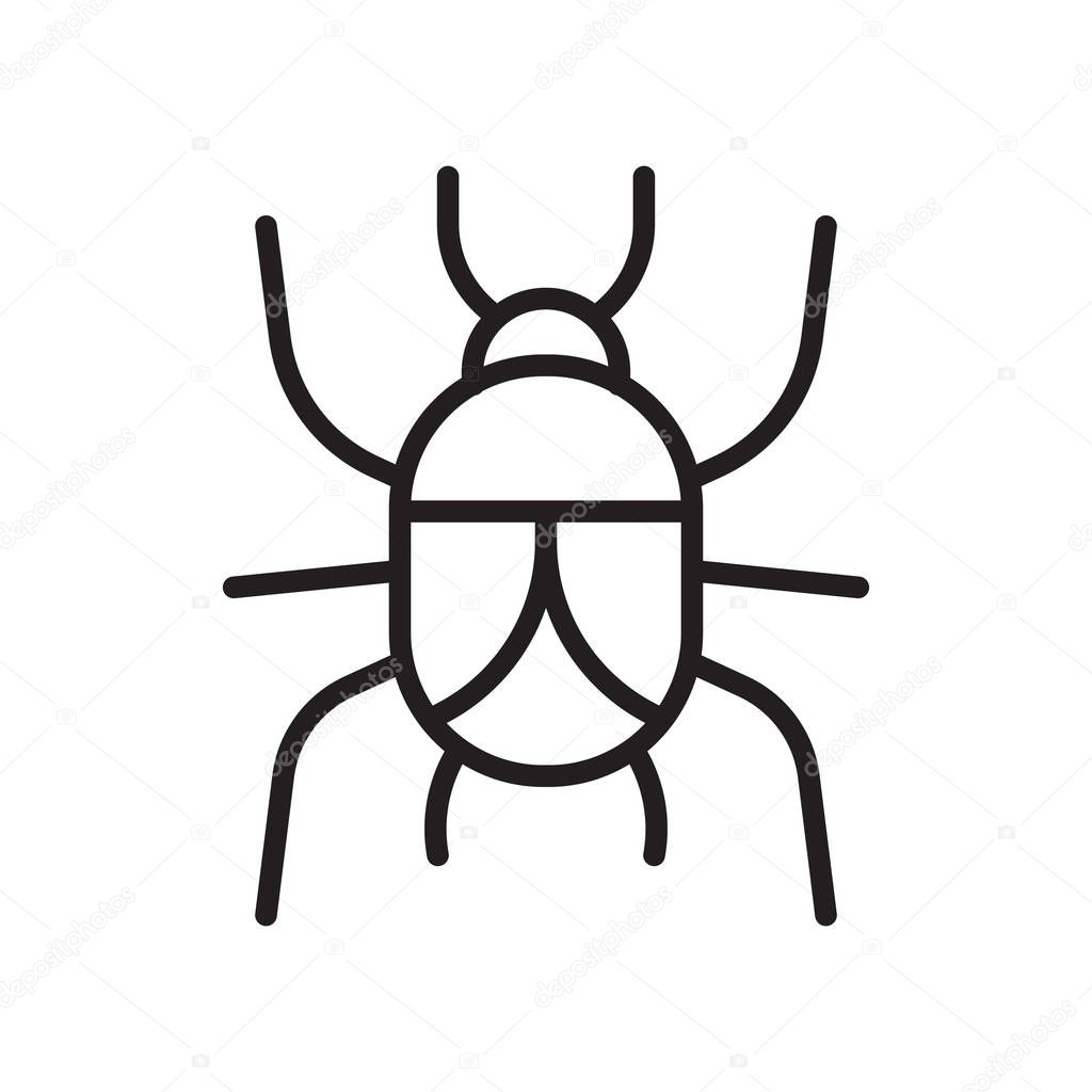 Beetle icon vector sign and symbol isolated on white background,