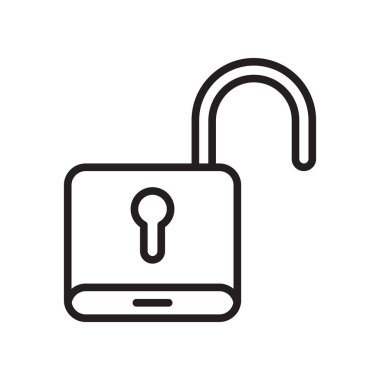 Simge vektör işareti ve beyaz arka plan üzerinde izole sembolü kilidini,