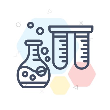 Kimya simge vektör işareti ve üzerinde beyaz backgrou izole sembolü