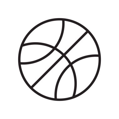 Basketbol simge vektör işareti ve beyaz arka plan üzerinde basketbol logo kavramı izole sembolü