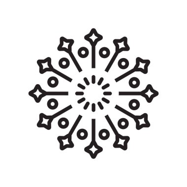 Havai fişek simge vektör işareti ve beyaz zemin üzerine, Fireworks logo kavramı izole sembolü