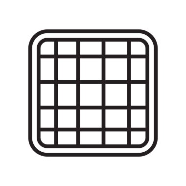 Izgaralar simge vektör işareti ve beyaz arka plan üzerinde ızgaralar logo kavramı izole sembolü