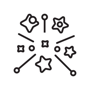 Sihirli simge vektör işareti ve beyaz arka plan üzerinde Magic logo kavramı izole sembolü