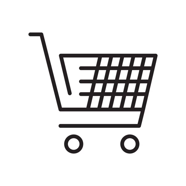 E ticaret alışveriş sepeti aracı simge vektör işareti ve beyaz arka plan üzerinde alışveriş sepeti aracı logo kavramı E ticaret izole sembolü — Stok Vektör