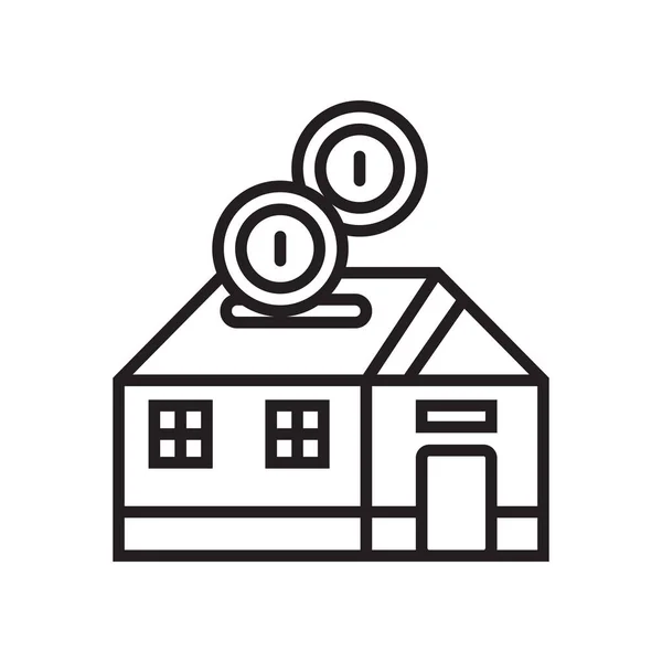 Icono hipotecario signo vectorial y símbolo aislado sobre fondo blanco, concepto de logotipo hipotecario — Vector de stock