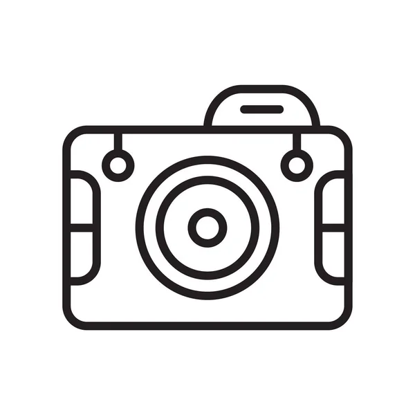 Vetor ícone da câmera isolado no fundo branco, sinal da câmera, l —  Vetores de Stock