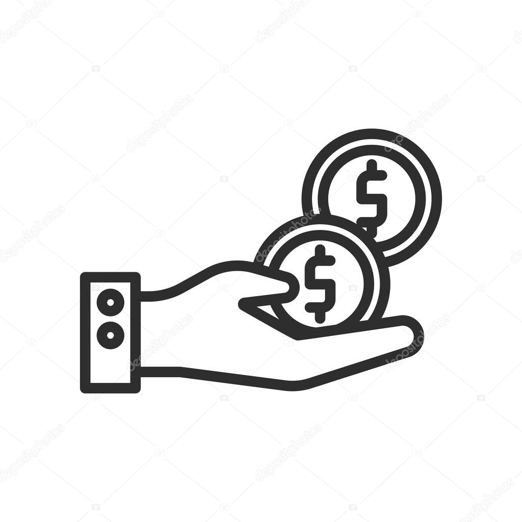 Give Money icon vector isolated on white background for your web and mobile app design, Give Money logo concept