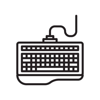 Klavye simgesini vektör işareti ve beyaz arka plan üzerinde klavye logo kavramı izole sembolü