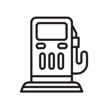 Yakıt simge vektör işareti ve beyaz arka plan üzerinde yakıt logo kavramı izole sembolü