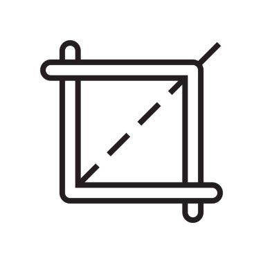 Kırpma simge vektör işareti ve beyaz arka plan üzerinde ürün logosu kavramı izole sembolü