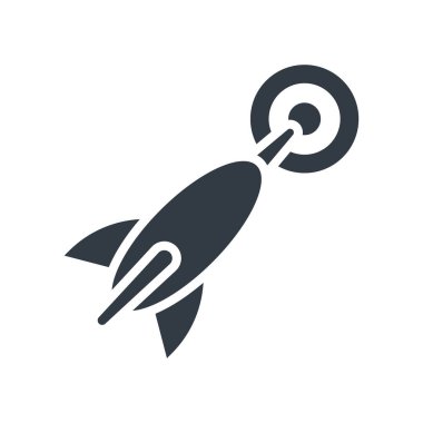 Dart simge vektör işareti ve beyaz arka plan üzerinde D izole sembolü