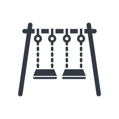 Salıncaklar simge vektör işareti ve beyaz arka plan üzerinde izole sembolü,