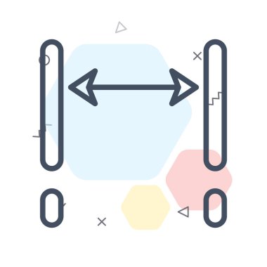 Boyut simge vektör işareti ve üzerinde beyaz backgrou izole sembolü