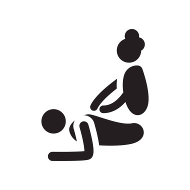 Masaj simge vektör işareti ve beyaz arka plan üzerinde izole sembolü