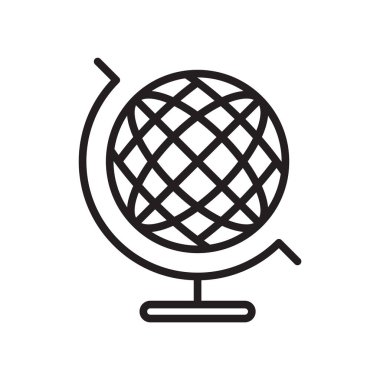 Dünya simge vektör işareti ve beyaz arka plan üzerinde dünya logo kavramı izole sembolü