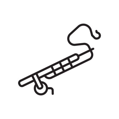 Olta simge vektör işareti ve beyaz arka plan üzerinde olta logo kavramı izole sembolü