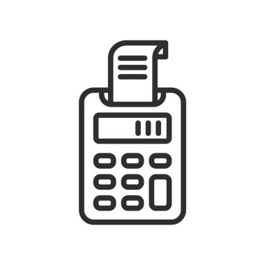 Hesap makinesi simge vektör işareti ve sembol whit üzerinde izole yazdırma